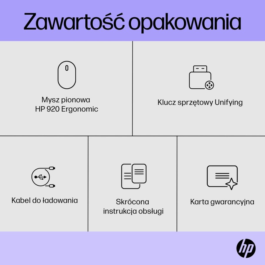 HP trdls mus 920 ergo lodret sort #8