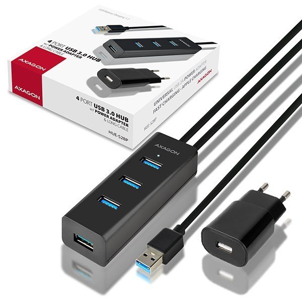 Axagon HUE-S2BP interface hub USB 3.2 Gen 1 (3.1 Gen 1) Type-A 5000 Mbit/s Sort #11