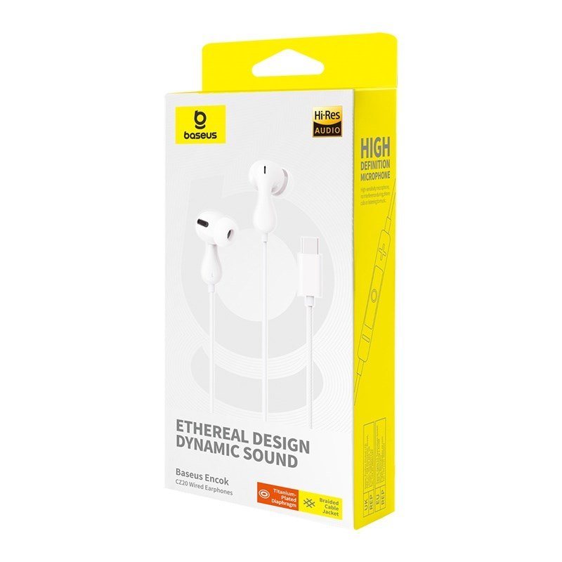 Baseus Encok CZ20 Headset Ledningsfrt I rerne Opkald/musik USB Type-C Hvid #6