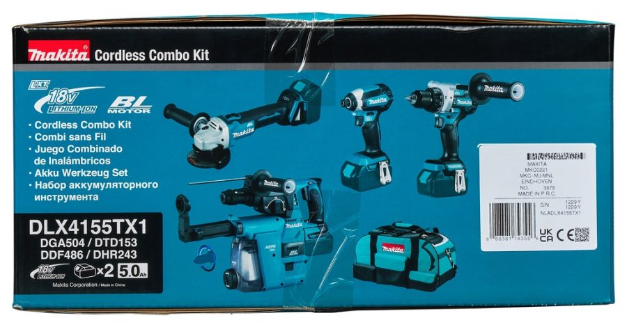 Makita DLX4155TX1 elvrktj kombinationsst Batteri #7