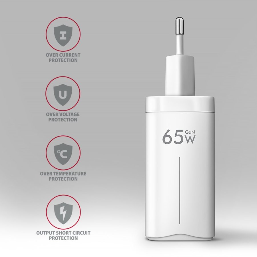 Axagon ACU-DPQ65W oplader til mobil enhed Mobiltelefon, Netbook, Laptop, Smartphone, SmartWatch, Tablet, Universel Hvid Vekselstrm Hurtig opladning Indendrs #6