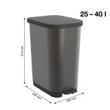 ROTHO Ribo Graphite - skraldespand med pedal  35l #2