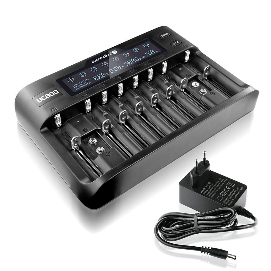 Batterioplader til Li-ion og Ni-MH genopladelige batterier everActive UC-800 #7