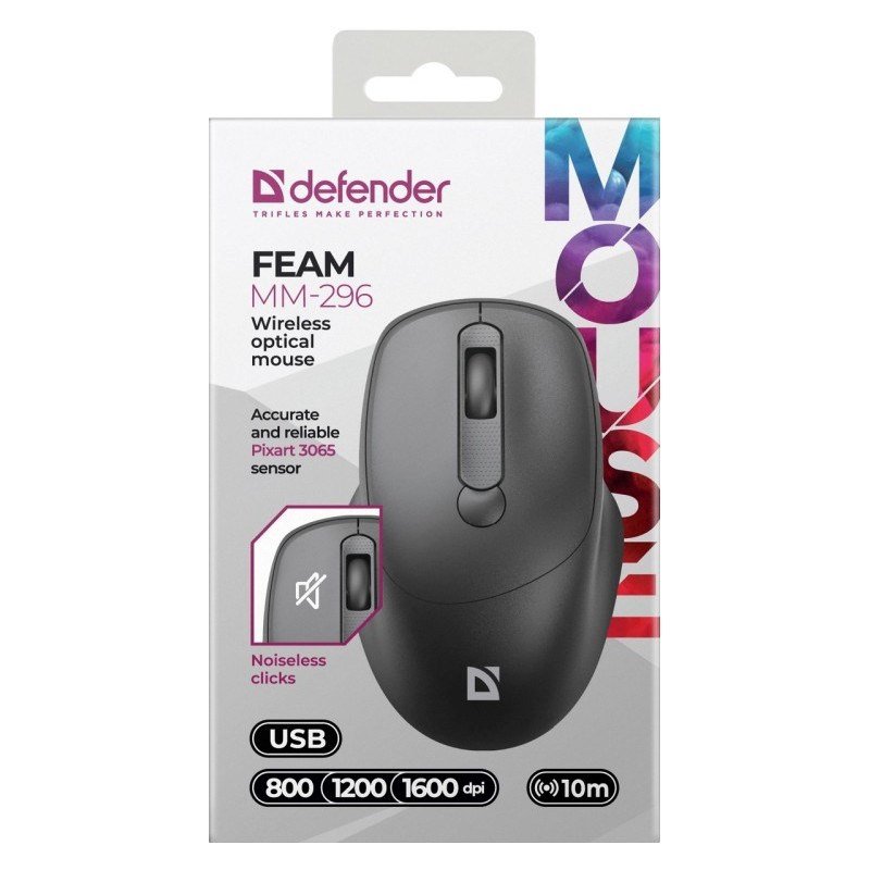Gaming-mus Defender FEAM MM-296 RF SILENT Sort #2