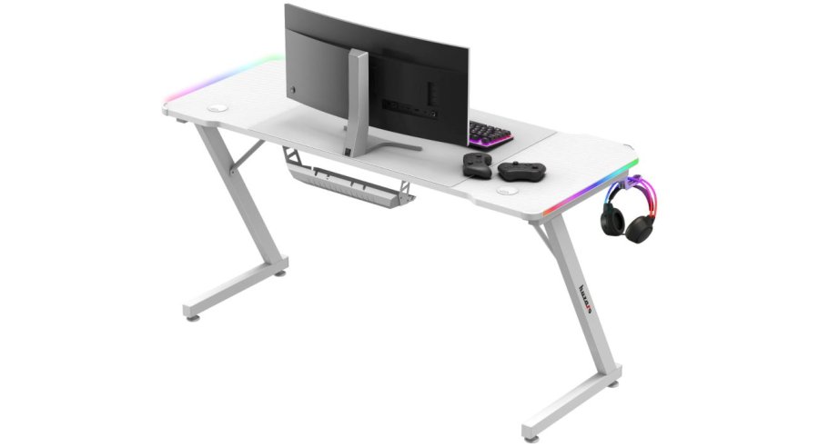 Huzaro Hero 3.3 White  RGB - gaming-skrivebord #3