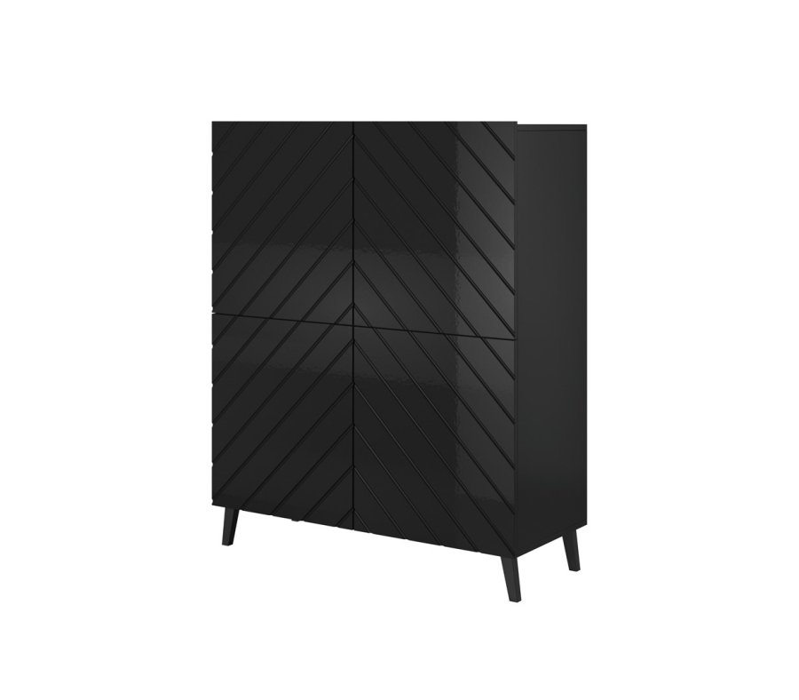Reol ABETO 100,5 x 40 x 121,5 cm sort/blank sort #1