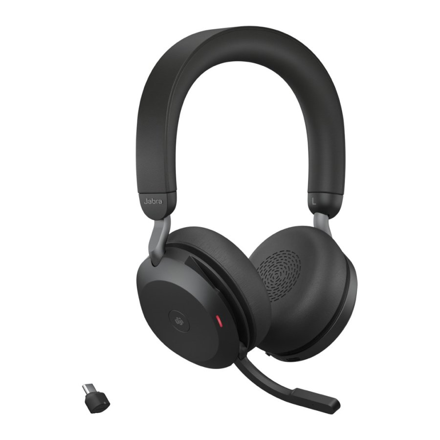 Jabra Evolve2 75 Headset Kabel & trdls Opkald/musik USB Type-C Bluetooth Opladningsstativ Sort #4