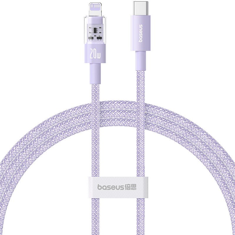 Baseus Gem USB-C til iP hurtigopladningskabel 1 m 20 W Lilla #1