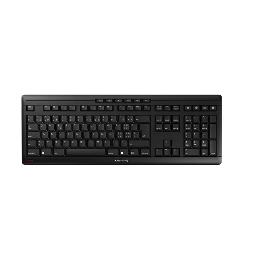 CHERRY Stream Wireless tastatur Universel RF tr�dl�s + USB QWERTZ Schweizisk Sort #1