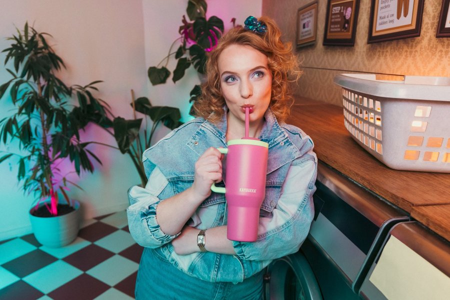 Termokrus med teleskopsugerr Kambukka Rio Tumbler 950 ml Bubblegum Mint #10