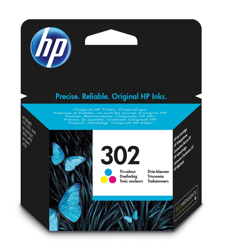 HP Original 302-blkpatron, trefarvet #1