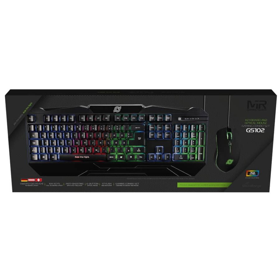 MediaRange MRGS102 tastatur Mus inkluderet Spil USB QWERTZ Tysk Sort #3