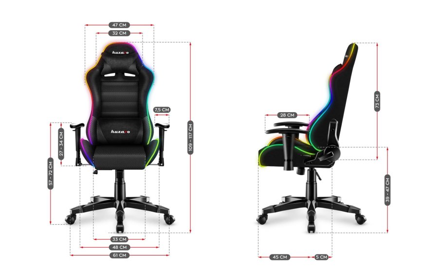 BRN GAMING STOL HUZARO RANGER 6.0 RGB MESH #6