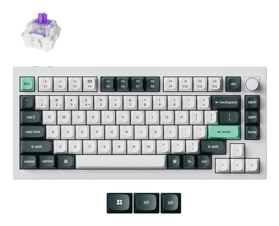 Keychron Q1 HE tastatur Universel USB + RF Wireless + Bluetooth Hvid #1