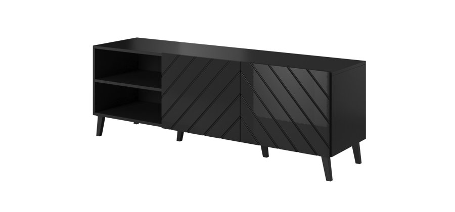 RTV-skab ABETO 150x42x52 sort blankt #1