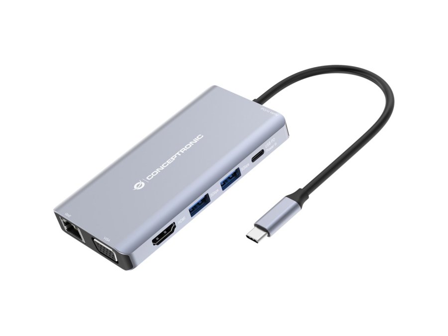 Conceptronic DONN20G dockingstation Ledningsf�rt USB 3.2 Gen 1 (3.1 Gen 1) Type-C Gr� #1