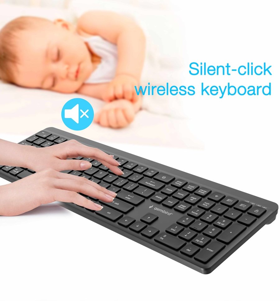 Gembird KB-WPS-03 tastatur Kontor RF tr�dl�s + Bluetooth QWERTY US International Sort #15