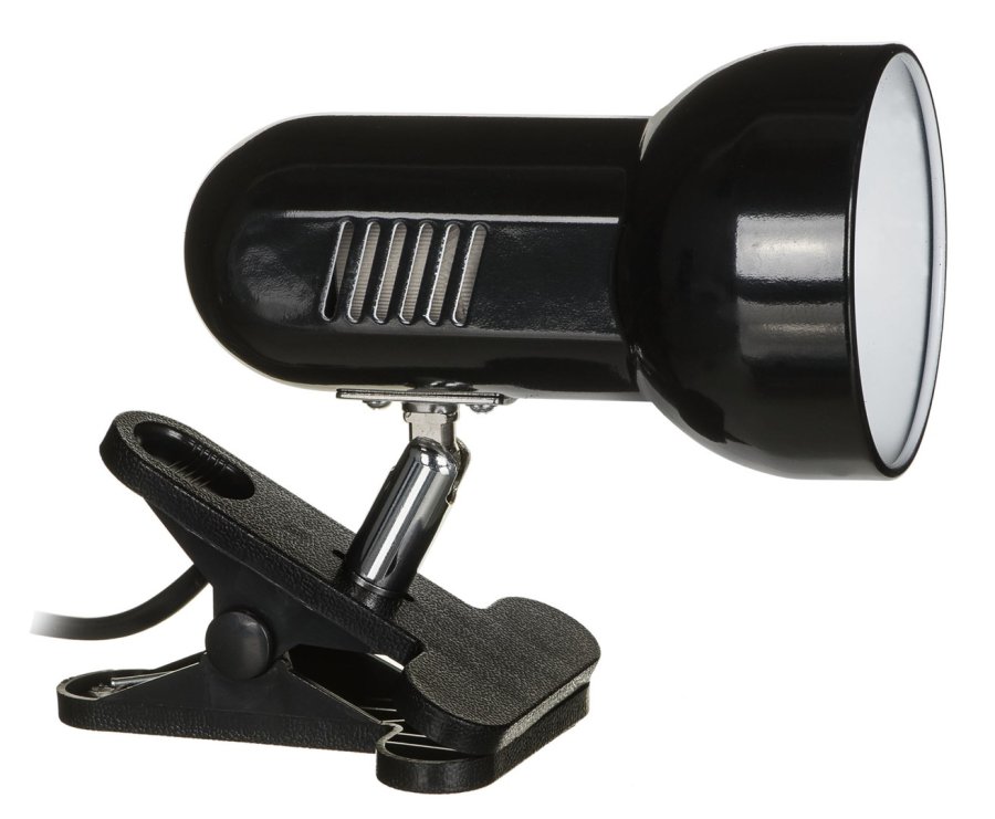 Activejet Clip-on skrivebordslampe, sort, metal, E27 gevind #1
