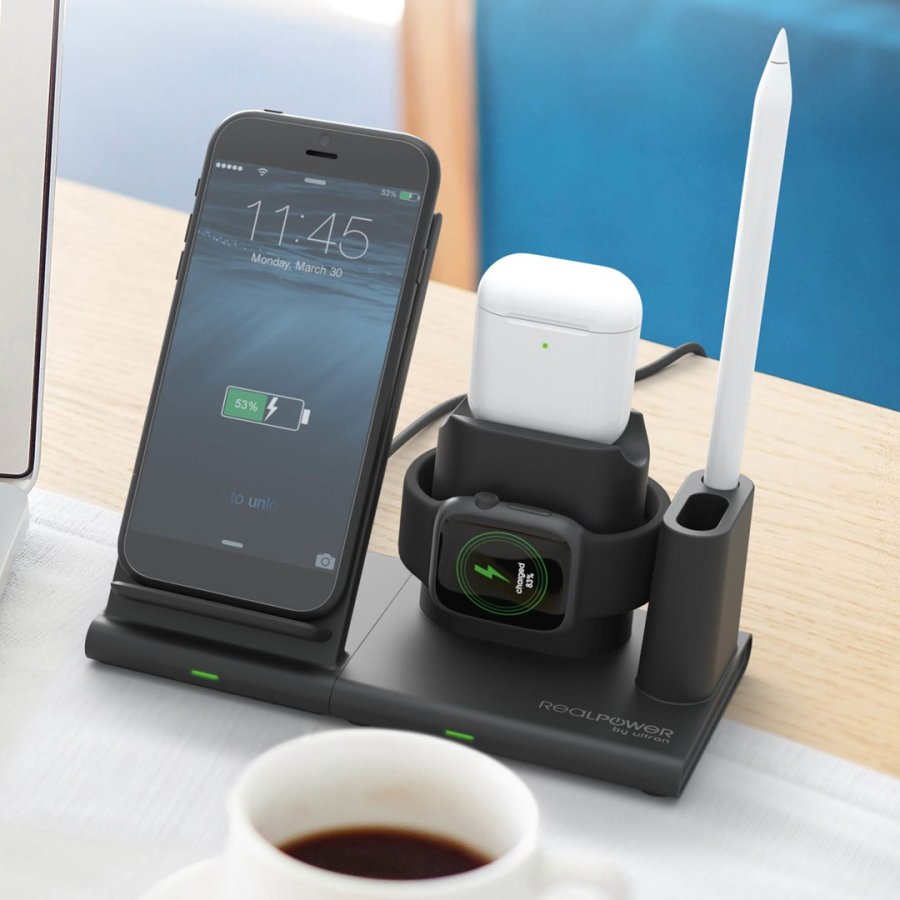 RealPower ChargeAIR Connect Smartphone, SmartWatch, Tablet Sort USB Tr�dl�s opladning Indend�rs #5