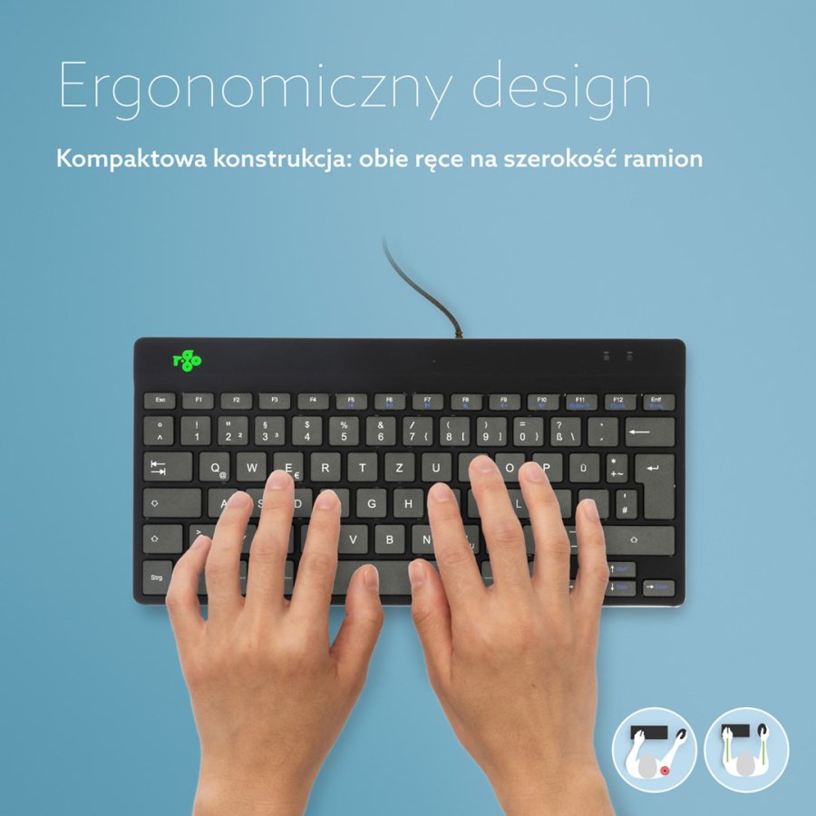 R-Go Tools Ergonomisch toetsenbord R-Go Compact Break, compact toetsenbord met pauzesoftware, QWERTZ (DE), bedraad, zwart #6