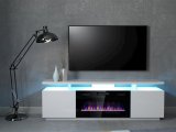 RTV EVA-skab med elektrisk pejs 180x40x52 cm hvid/blank hvid #4
