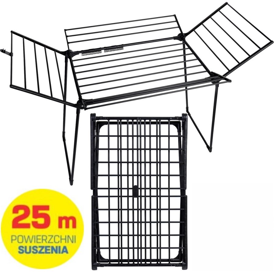 PROMIS MILANO vasketrretumbler, foldbar, yderligere 4 vinger, sort #3