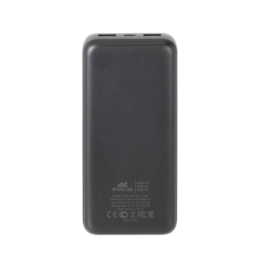 Powerbank RIVACASE 20000 mAh USB-C 20W + LCD sort (1x I/O USB-C PD 18W / PD 20W, 2x USB-A QC 3.0 18W, LCD, sort) #4