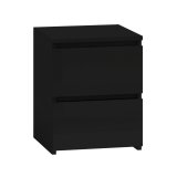 Topeshop M2 CZER sengelampe & sengebord 2 skuffe(r) Sort #1