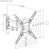Maclean TV- eller monitorbeslag, universal, maks. VESA 400x400, 23-55