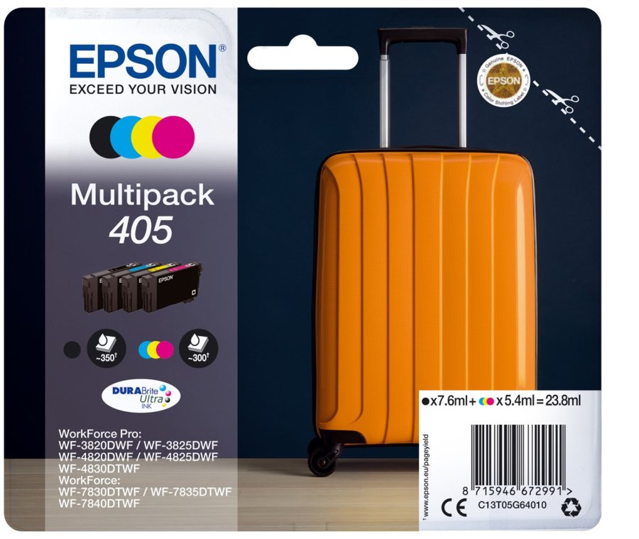 Epson 405 DURABrite Ultra Ink blkpatron 1 stk Original Standard udbytte Sort, Bl, Magenta, Gul #1