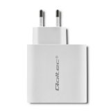 Qoltec 51715 Oplader | 63W | 5-20V | 1,5-3A | USB type C PD | USB QC 3.0 | hvid #1