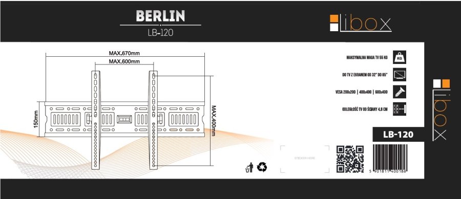 Libox LB-120 tv-beslag 2,16 m (85