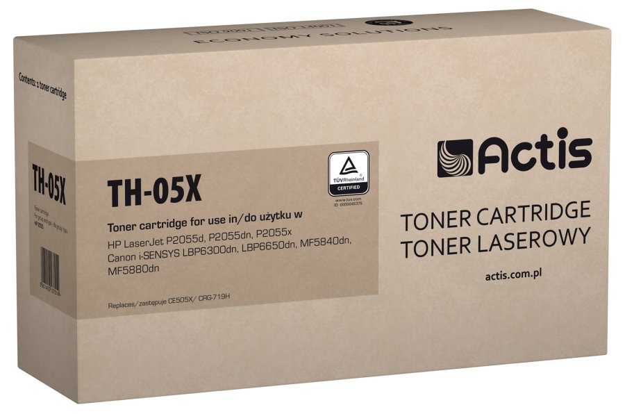 Actis TH-05X toner til HP, Canon printere, Erstatning HP 05X CE505X, Canon CRG-719H; Standard; 6500 sider; sort #1