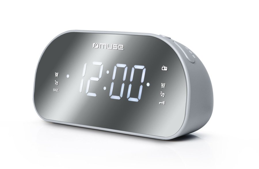 Muse M-170CMR radio Ur Digital Spejl, Hvid #1