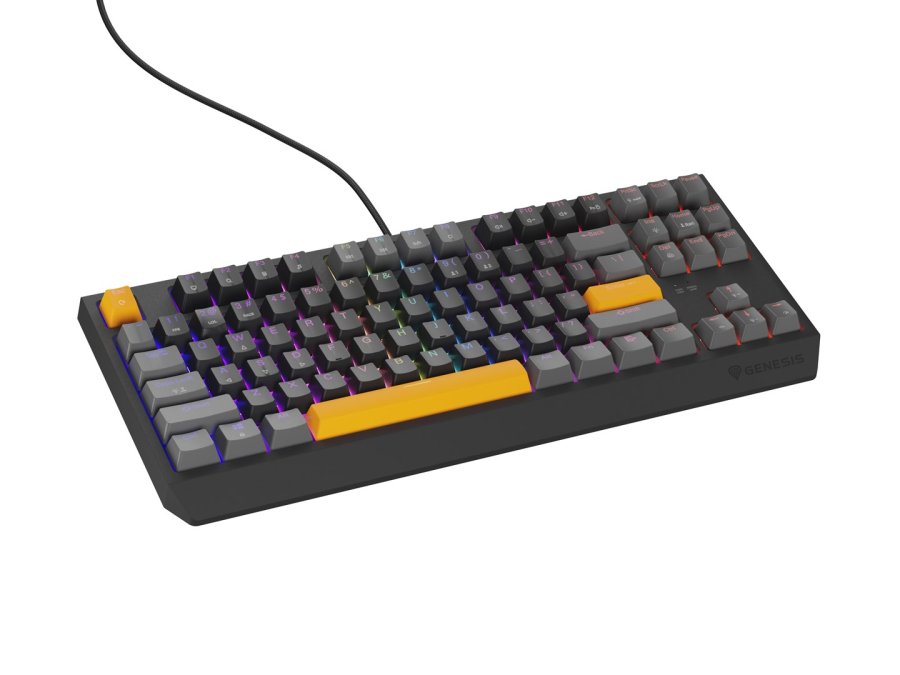GENESIS Thor 230 TKL tastatur Spil USB + RF Wireless + Bluetooth QWERTY Sort, Gr, Orange #5