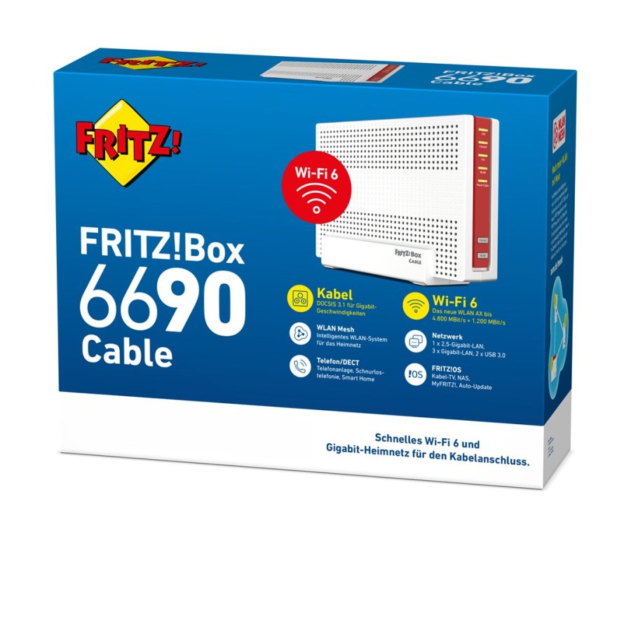 FRITZ!Box 6690 trdls router Gigabit Ethernet Dual-band (2,4 GHz / 5 GHz) Hvid #4