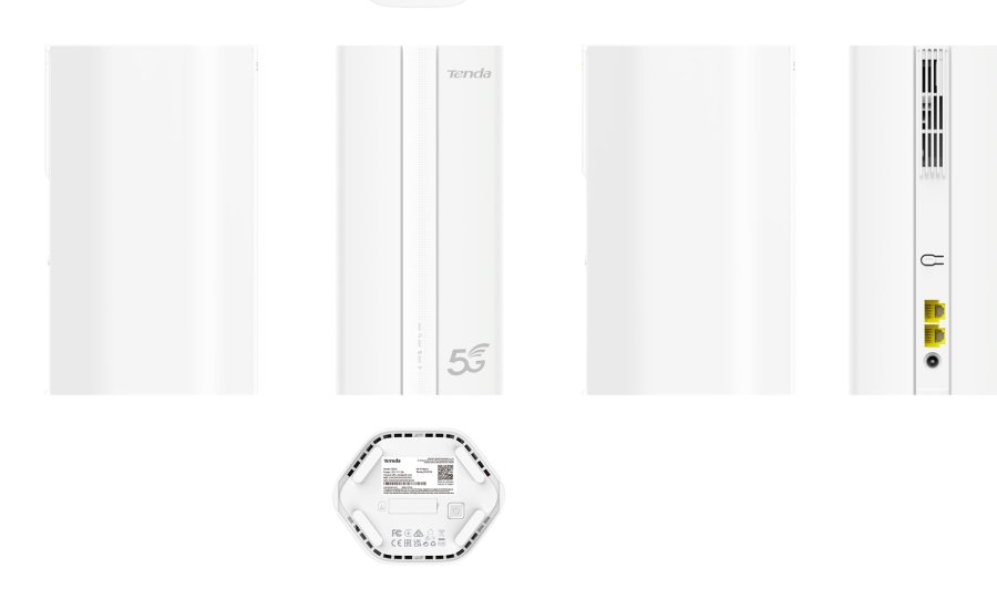 Tenda 5G01 trdls router Gigabit Ethernet Dual-band (2,4 GHz / 5 GHz) 5G Hvid #4