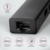 Axagon HMC-GL3A USB-C-Hub 3x USB-A Gbit-LAN schwarz USB 3.2 Gen 1 (3.1 Gen 1) Type-C 5000 Mbit/s Sort #6
