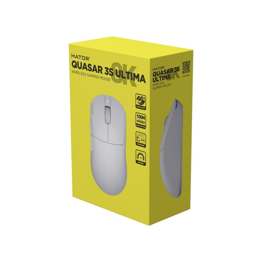 HATOR Quasar 3S Ultima 8K Wireless mus Spil H�jre h�nd RF Wireless + Bluetooth + USB Type-C Optisk 30000 dpi #4