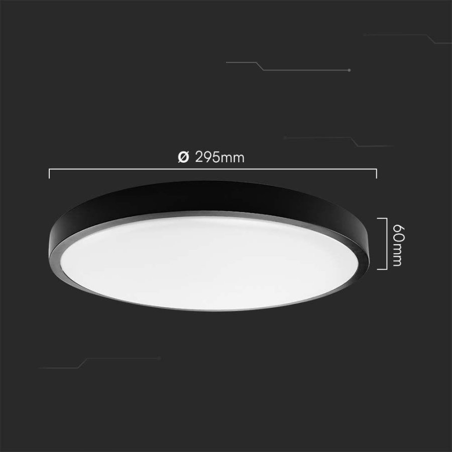 Plafond V-TAC VT-8630B overflademonteret 36W LED IP44 42cm 4000K 3820lm (SKU 76401) Sort #4