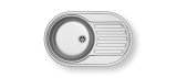 Pyramis SR Mini Mini 1B 1D 100166801 (76,5 x 48 cm) Vaske i rustfrit stl med glat overflade, 1 kumme, slv #1