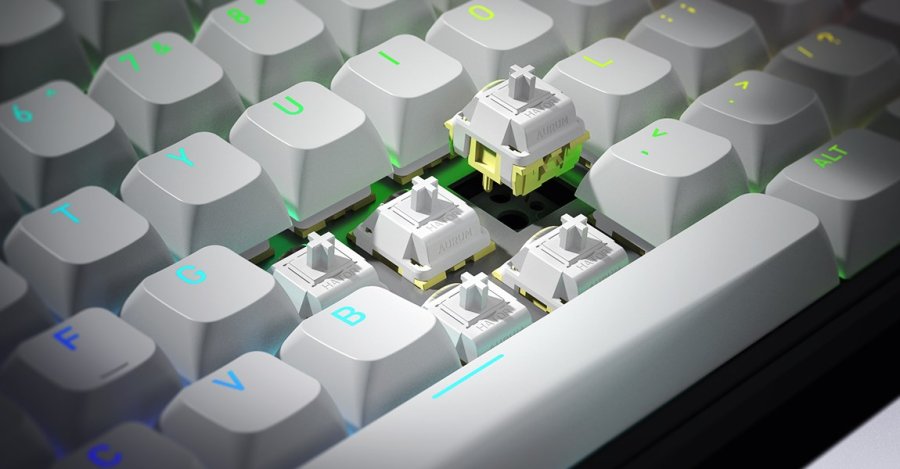 HATOR Skyfall Wireless 80 tastatur Spil USB + RF Wireless + Bluetooth QWERTY US engelsk Sort, Hvid #12