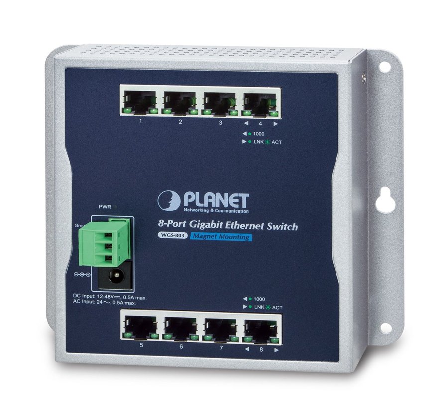 PLANET WGS-803 netv�rksswitch Ikke administreret L2 Gigabit Ethernet (10/100/1000) Sort #1