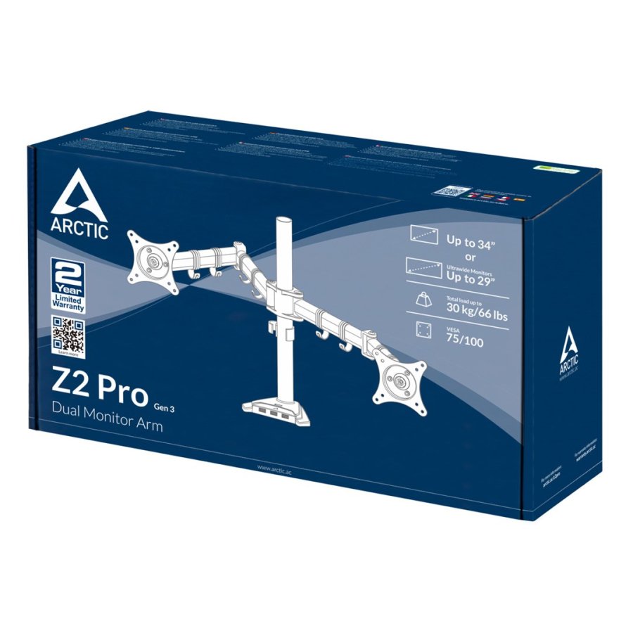 ARCTIC Z2 Pro (Gen 3) skrmbeslag og -stativer 86,4 cm (34