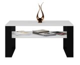 Topeshop MODERN 1P HVID SORT kaffe-, side- & endebord Kaffebord Rektangulr form 2 ben #2