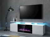 RTV EVA-skab med elektrisk pejs 180x40x52 cm hvid/blank hvid #3