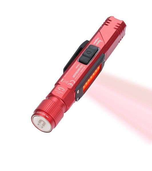 TROIKA ECO KNICKLICHT R�d H�ndlommelygte + pandeb�nd med lommelygte COB LED #4