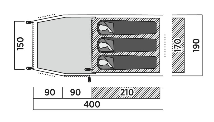 Easy Camp Hemsedal 3 Gr�n Tunneltelt #6