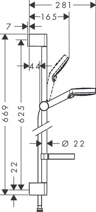 Hansgrohe Crometta brusesystem Krom, Hvid #7