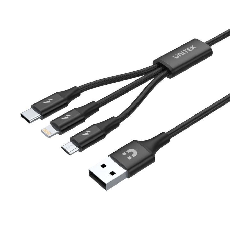 UNITEK C14049BK USB-kabel 1,2 m USB 2.0 USB C Micro-USB B/Lightning Sort #1